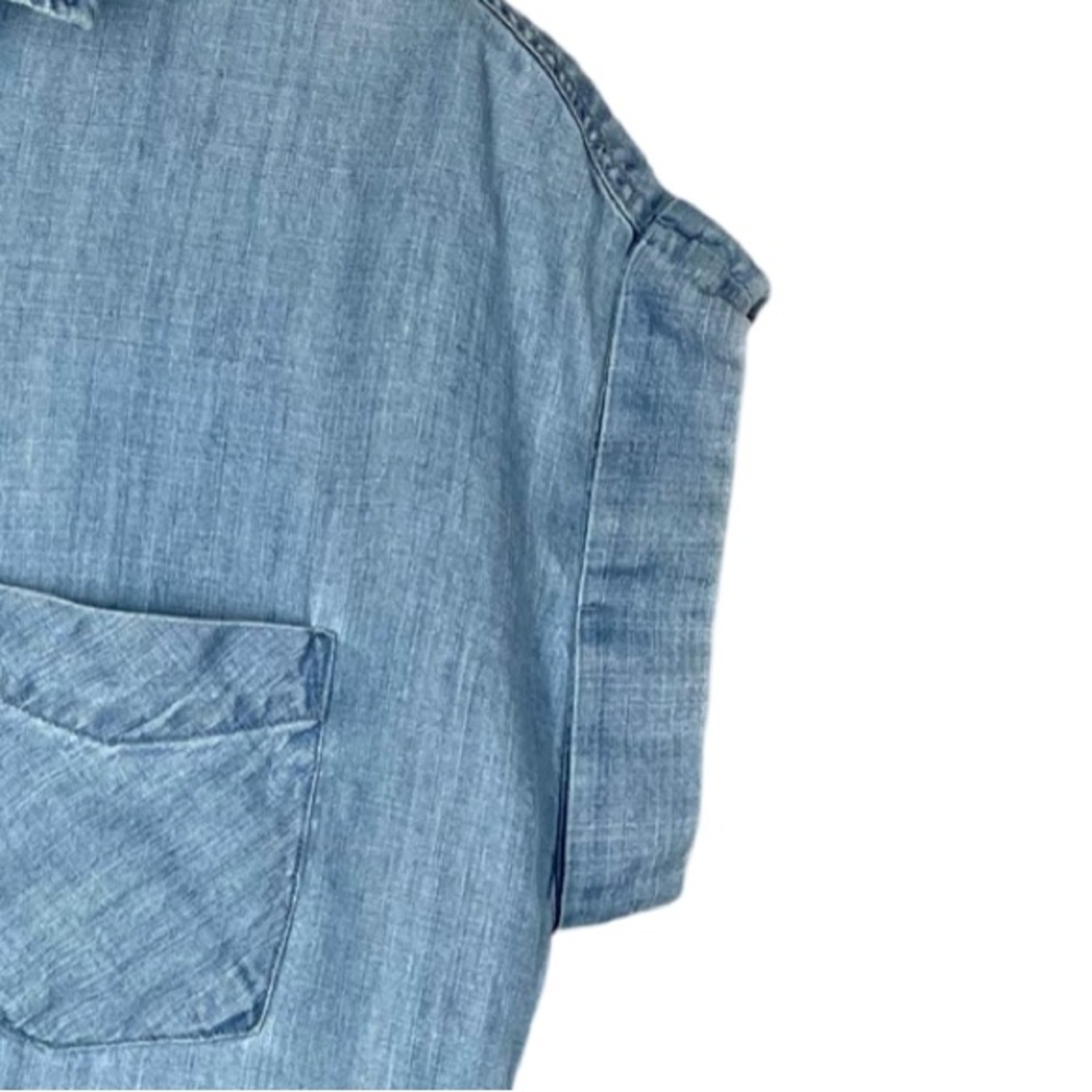 Rails Amelie Tie Front Linen Blend Chambray Shirt… - image 5
